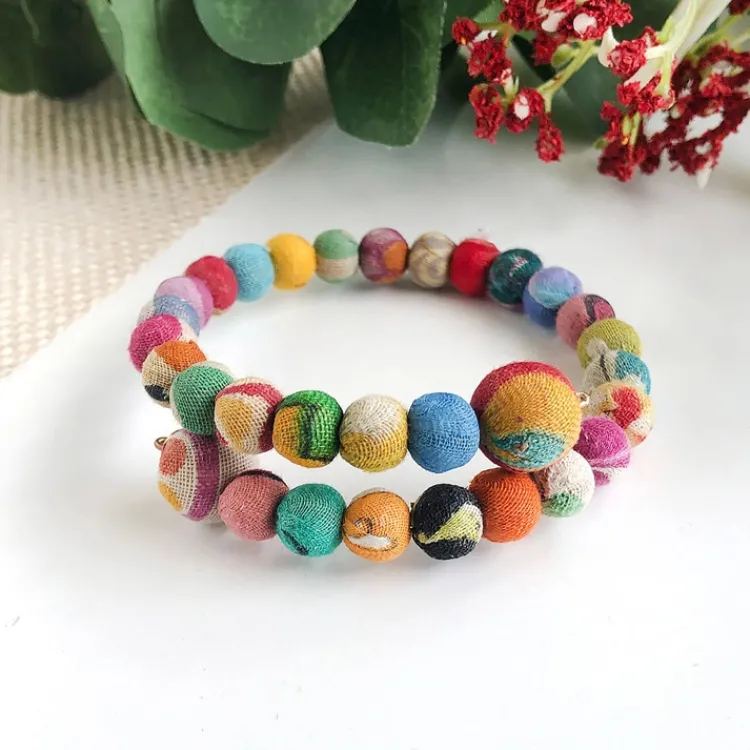Hot Kantha Overlap Bangle Kantha Jewelry | Bracelets & Cuffs
