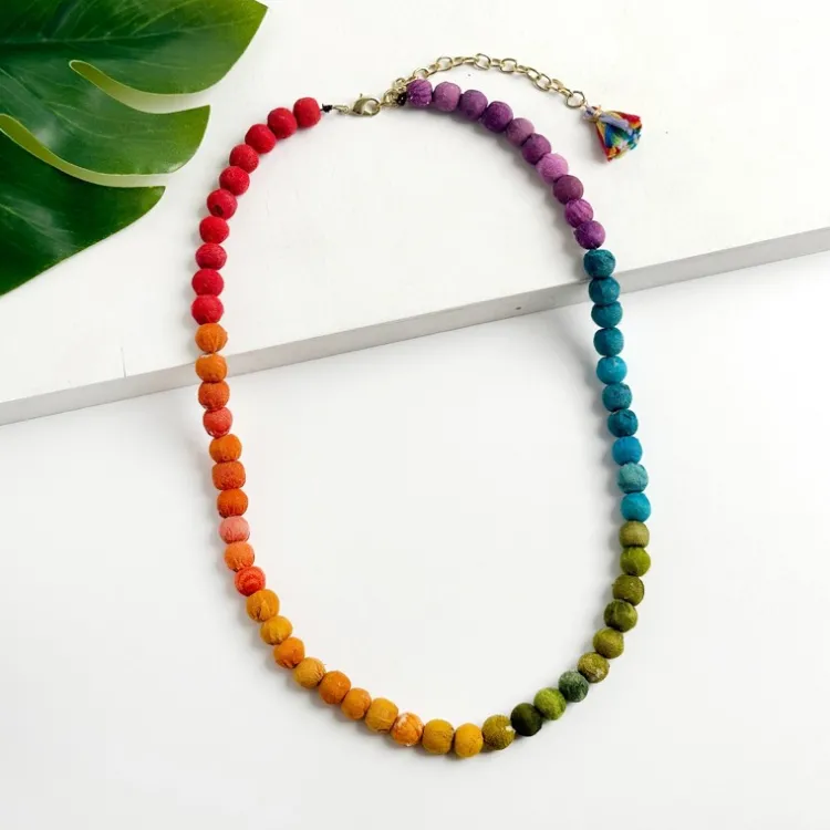 Online Kantha Prism Necklace Kantha Jewelry | Necklaces
