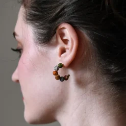 Outlet Kantha Tiny Hoop Earrings Kantha Jewelry | Earrings