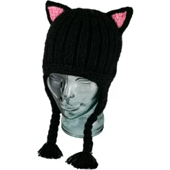 New Kids Animal Hat Black Cat Knitwear