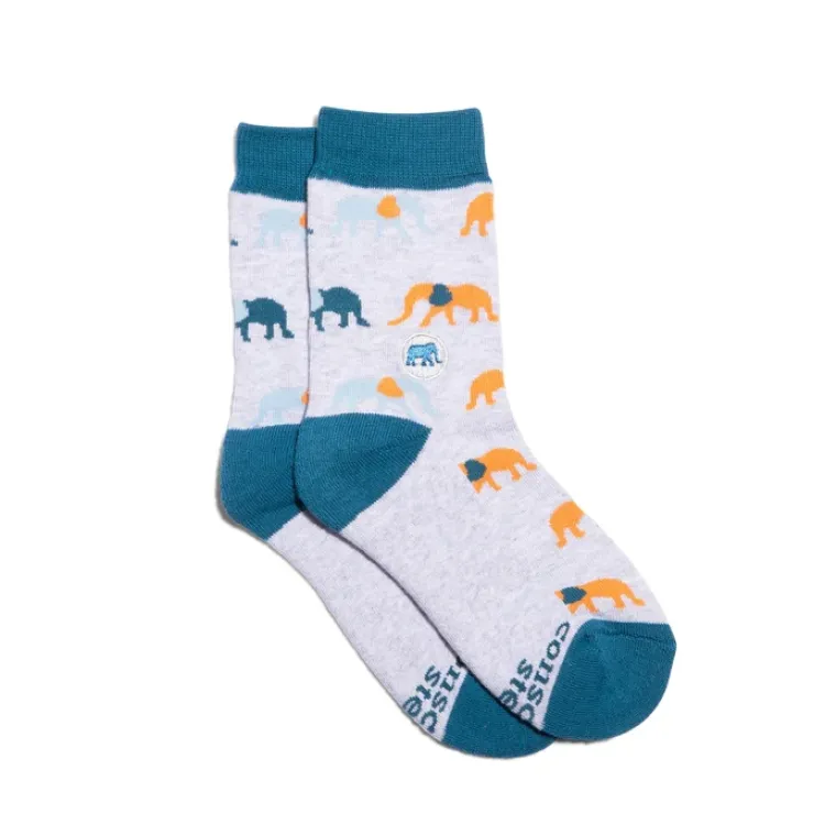 Clearance Kids Socks That Protect Elephants Socks