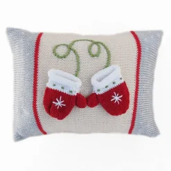 Fashion Knit Mittens Christmas Pillow Pillows