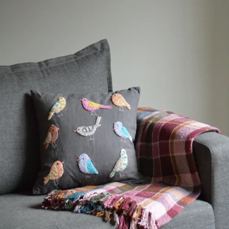 New Knotty Bird Embroidered Pillow Pillows