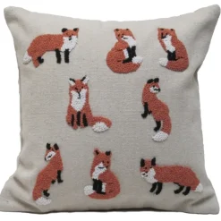 Sale Knotty Fox Embroidered Pillow Pillows