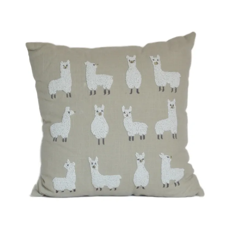 Discount Knotty Llama Embroidered Pillow Pillows