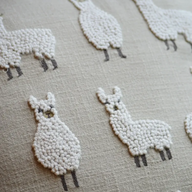 Discount Knotty Llama Embroidered Pillow Pillows