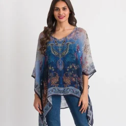 Clearance Kumari Top – Navy Multi Tops & Tunics
