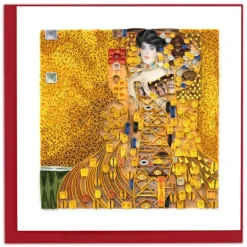 Online Lady in Gold Art Quilling Card Famous Painting Cards