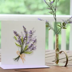 Fashion Lavender Bunch Quilling Card Frame It! | Bird & Flower Cards