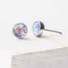 Sale Lora Lavender & Silver Stud Earrings Fight Trafficking | Earrings