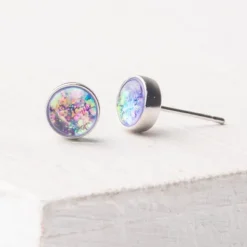 Sale Lora Lavender & Silver Stud Earrings Fight Trafficking | Earrings