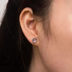Sale Lora Lavender & Silver Stud Earrings Fight Trafficking | Earrings