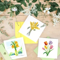 Outlet Mimosa Flowers Quilling Card Bird & Flower Cards
