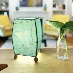 Discount Mini Square Cocoa Leaf Lamp – Blue Leaf Lamps