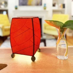 Fashion Mini Square Cocoa Leaf Lamp – Red Leaf Lamps