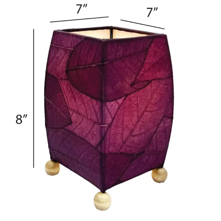 Fashion Mini Square Cocoa Leaf Lamp – Purple Leaf Lamps