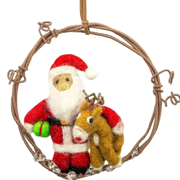 New Mini Wreath Santa Wall Decor