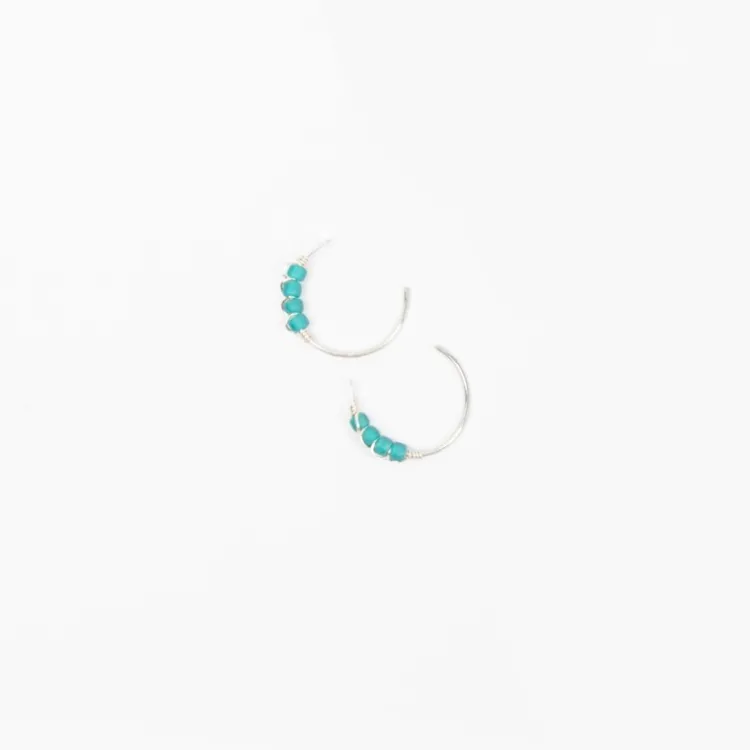 Outlet Moab Western Beaded Hoop Earrings Sterling Silver Earrings