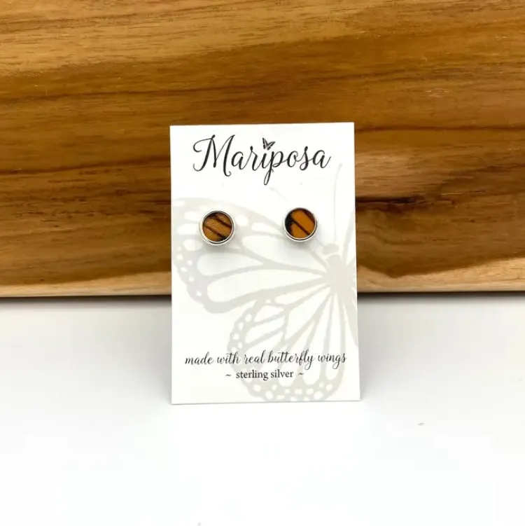 New Monarch Butterfly Wing Stud Earrings Earrings
