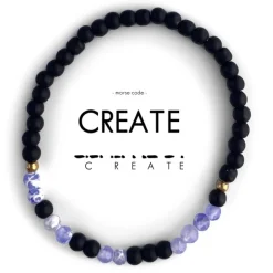 Fashion Morse Code Bracelet Create – Blue Lace Agate & Matte Black Onyx Morse Code | Bracelets & Cuffs