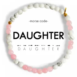New Morse Code Bracelet Daughter – Marble & Light Pink Morse Code | Bracelets & Cuffs