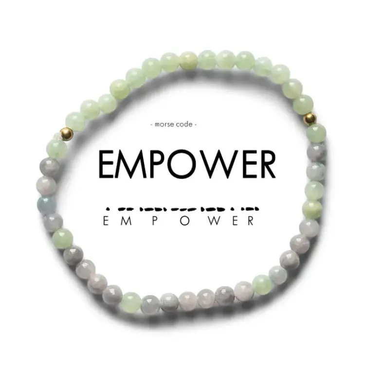 Discount Morse Code Bracelet Empower – Lavender Quartz & Sea Green Jade Morse Code | Bracelets & Cuffs