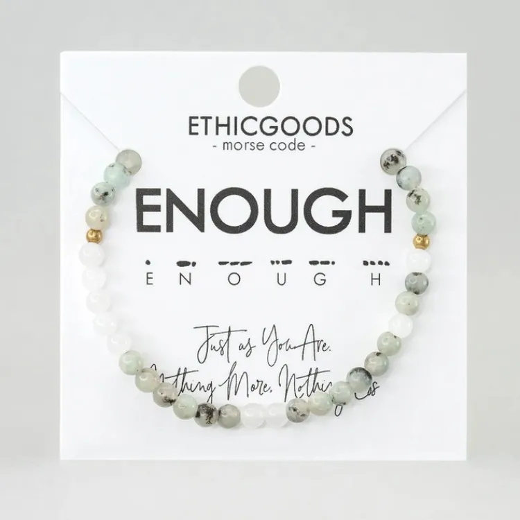 Discount Morse Code Bracelet Enough – Cloudy Glass & Jasper Morse Code | Bracelets & Cuffs