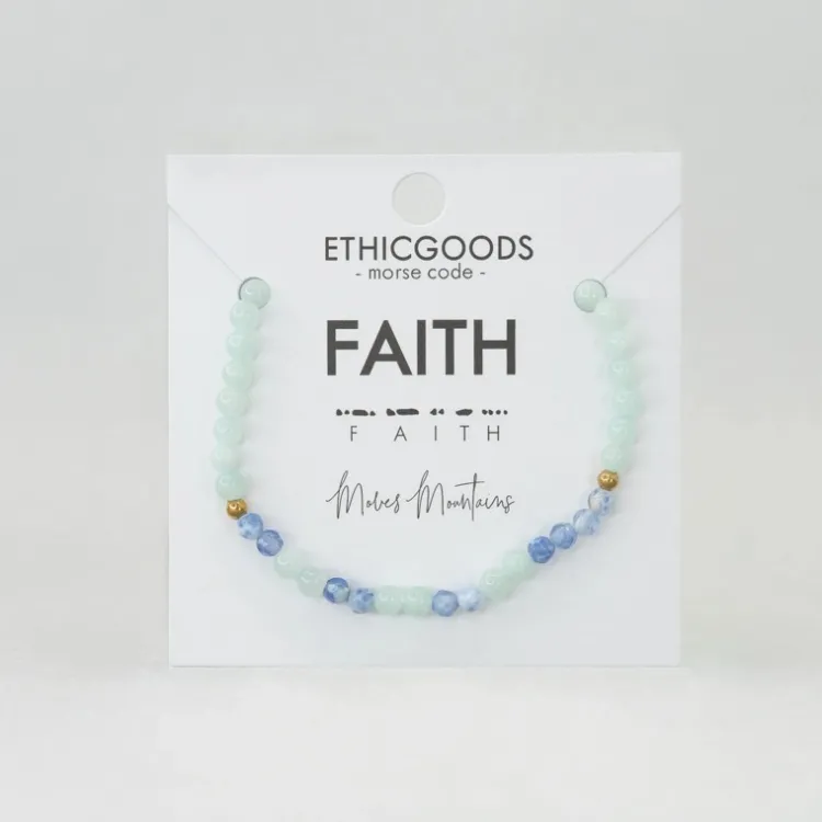 Fashion Morse Code Bracelet Faith – Mint & Blue Lace Agate Morse Code | Bracelets & Cuffs