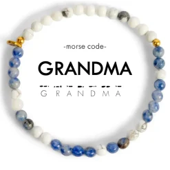 Outlet Morse Code Bracelet Grandma – Marble & Lapis Morse Code | Bracelets & Cuffs