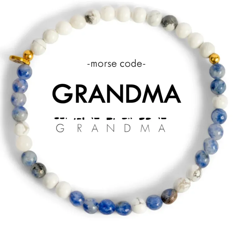 Outlet Morse Code Bracelet Grandma – Marble & Lapis Morse Code | Bracelets & Cuffs