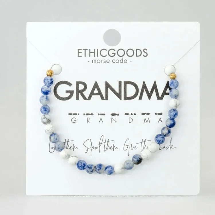 Outlet Morse Code Bracelet Grandma – Marble & Lapis Morse Code | Bracelets & Cuffs
