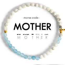 Best Morse Code Bracelet Mother – Cloudy Blue & Marble Morse Code | Bracelets & Cuffs