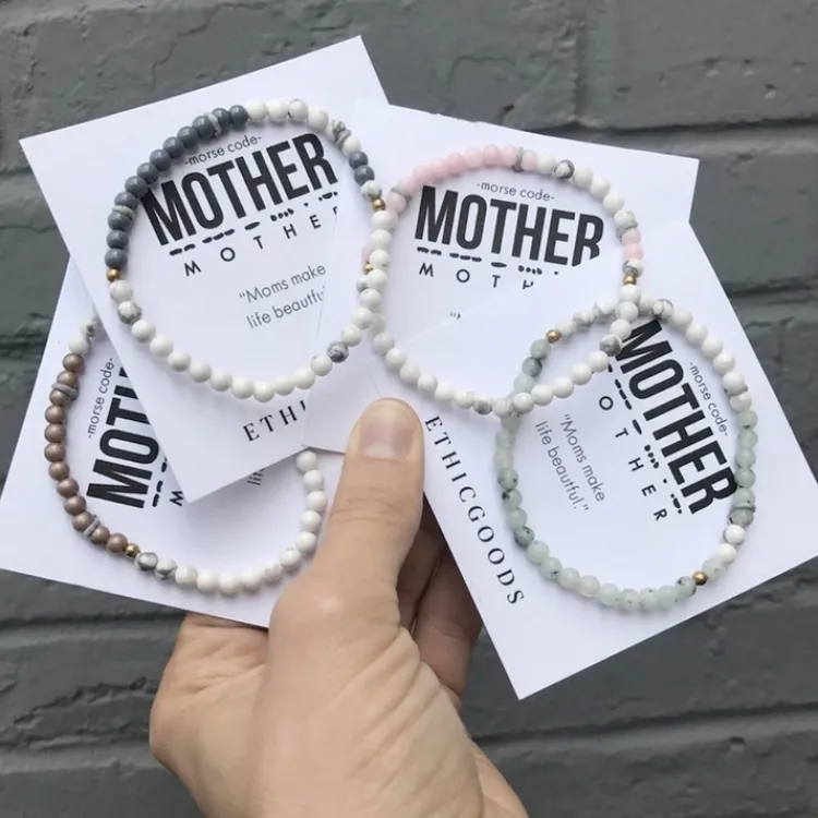 Hot Morse Code Bracelet Mother – Jasper & Marble Morse Code | Bracelets & Cuffs