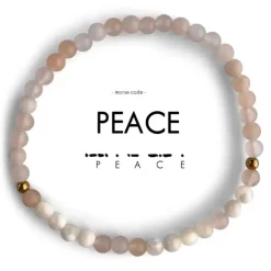 Clearance Morse Code Bracelet Peace – Mother of Pearl & Pink Aventurine Morse Code | Bracelets & Cuffs