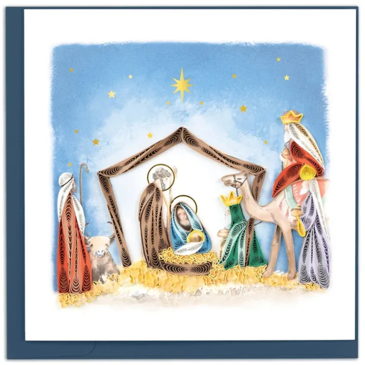 Discount Nativity Scene Quilling Card Christmas Cards