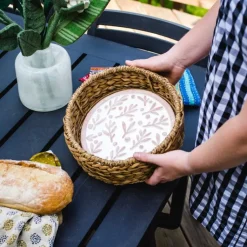 Clearance Olive Branch Bread Warmer Basket Tabletop | Bread Warmer Baskets