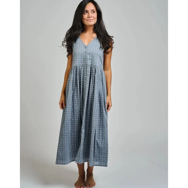 Hot Olivia Dress Cream and Cornflower Dots Dresses