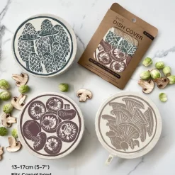 Hot Organic Cotton Dish Covers – Small Set of 3 Mushroom Tabletop