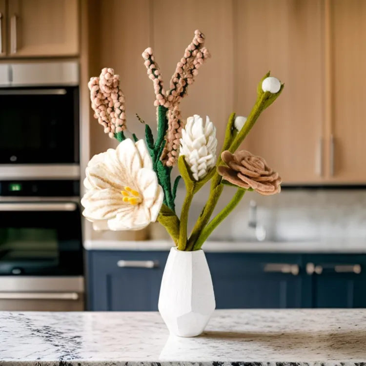 Clearance Peaches & Cream Felt Flower Bouquet Felt Flowers
