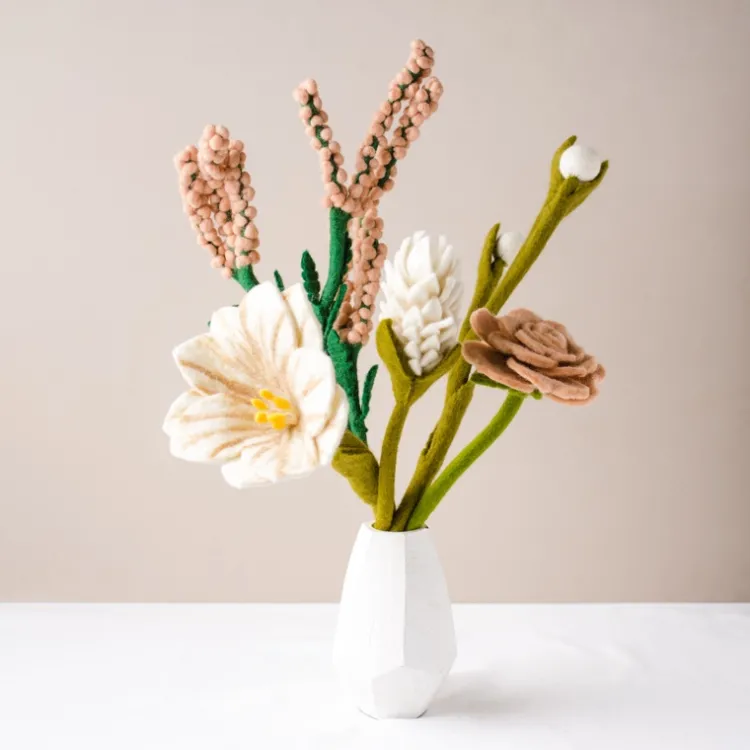 Clearance Peaches & Cream Felt Flower Bouquet Felt Flowers
