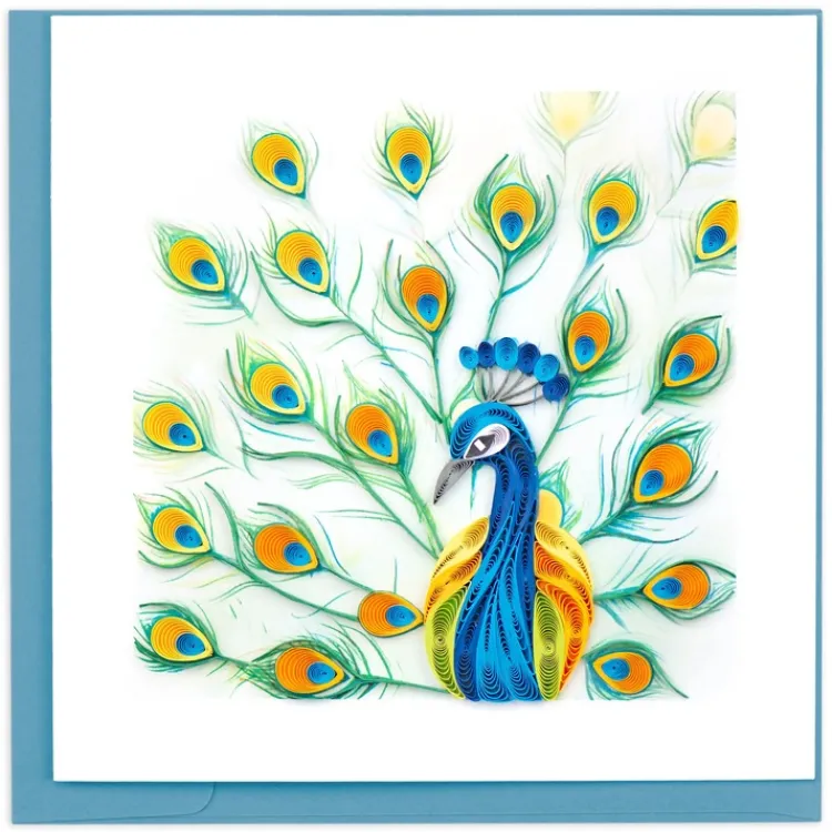Clearance Peacock Feather Display Quilling Card Bird & Flower Cards