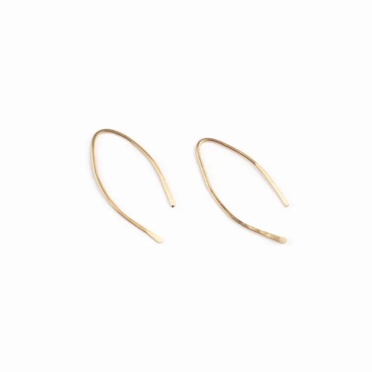Best Qasioun Minimalist Mini-Threader Earrings 14K Gold Earrings