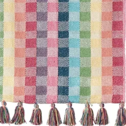 Online Rainbow Gingham Rethread Throw Blankets & Throws