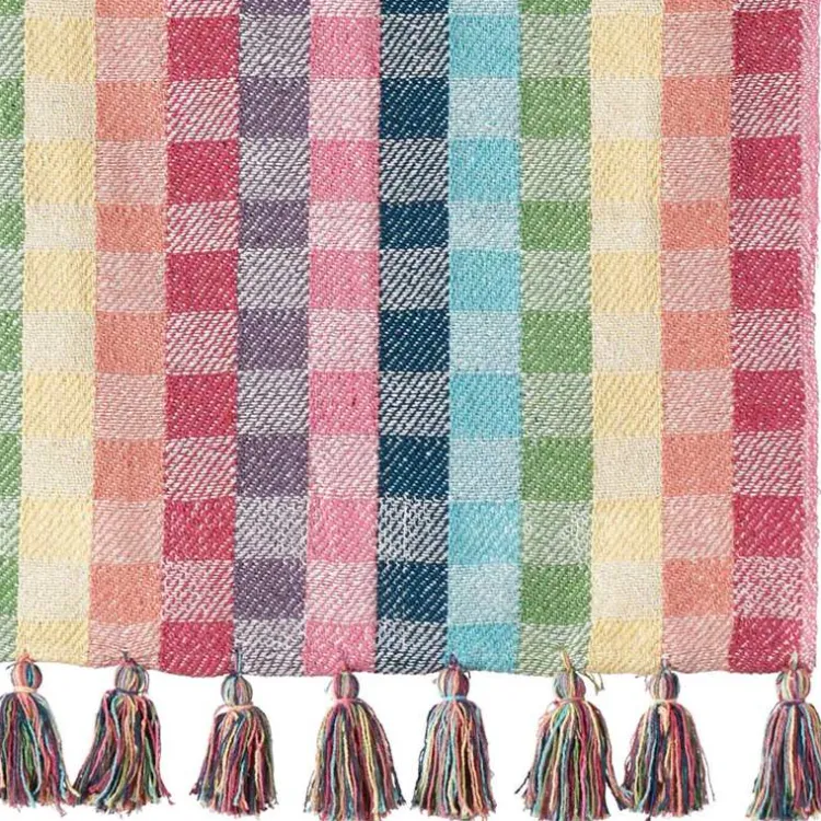Online Rainbow Gingham Rethread Throw Blankets & Throws