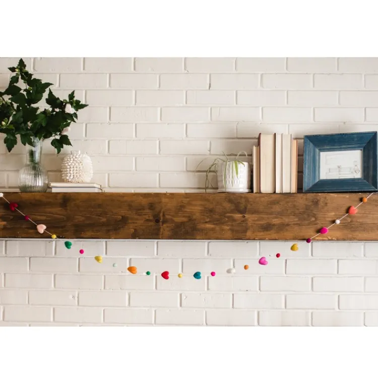 Discount Rainbow Heart Felt Ball Garland Garlands