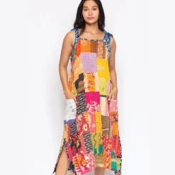 Sale Reversible Kantha Cotton Sundress Dresses