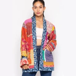 Discount Reversible Kantha Quilted Sari Jacket Tops & Tunics | Jackets & Sweaters