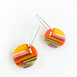 Fashion Round Mosaic Dangle Earrings Earrings