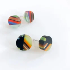 Clearance Round Mosaic Stud Earrings Earrings