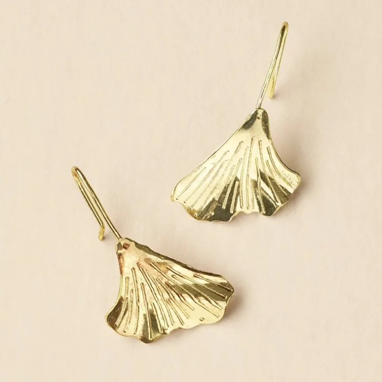 Sale Sayuri Ginkgo Leaf Drop Earrings Earrings
